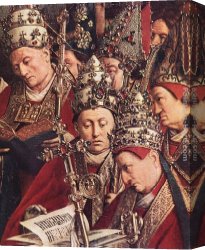 St Wolfgang Altarpiece Resurrection of Lazar Canvas Paintings - The Ghent Altarpiece Adoration of the Lamb [detail bottom right] by Jan van Eyck